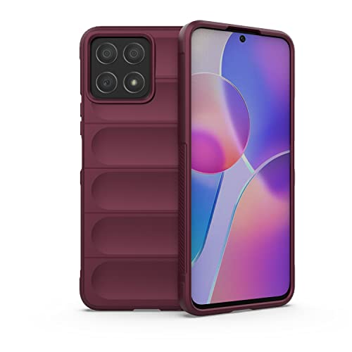 MUMOYAN Funda Silicona Líquida para Huawei Honor X8 / Honor X30i con Protección Antigérmenes, Carcasa Antichoque de Grado Militar con Revestimiento de Microfibra Suave,Morado Oscuro