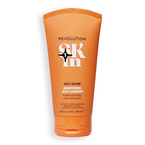 Revolution SKin, Jelly Glow Brightening Cleanser, Limpiador Facial Iluminador, Exfolia para un Cutis Radiante, Vegano y Libre de Crueldad, 150ml