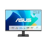 ASUS 24” 1080P Eye Care Monitor (VA249QG) - IPS, Full HD, 99% sRGB, Frameless, 120Hz, Adaptive-Sync, 1ms, Speakers, HDMI, DisplayPort, VGA, Low Blue Light, Flicker Free, Wall Mountable, 3 yr Warranty
