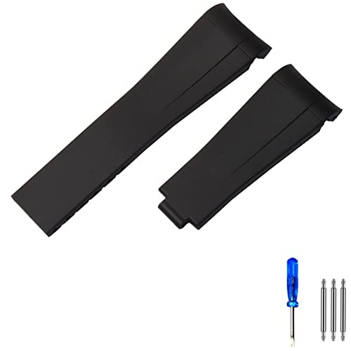Bracelet montre 21mm silicone noir pour le sport et les loisirs d'été