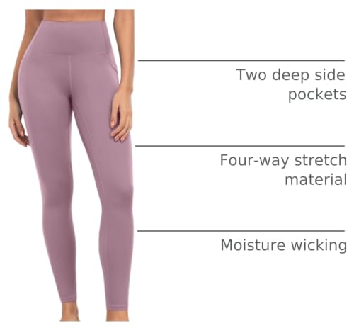 Image of ATHVOTAR Leggings with Pockets for Women, 7 Packs High Waisted Workout Tummy Control Yoga Pants