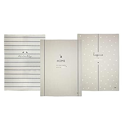 Bastion Collections Geschirrhandtücher Natural All of me versch. Motive 3tlg. 100% Baumwolle Naturel BC Kitchen Towels…