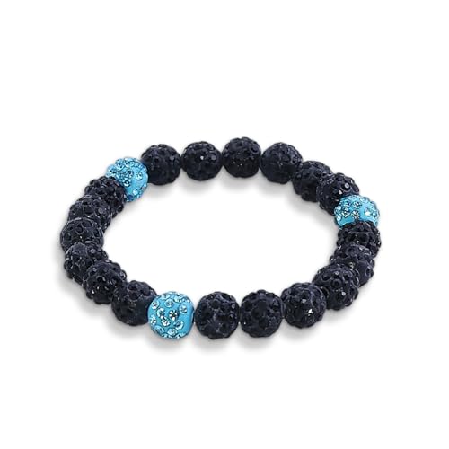 Xeyau Baseball Bracelet for Women Men Baseball Mom Accessories Essentials Stuff Sparking Bead Bracelet Jewelry Baseballs Sport Fan Bracelet for Sports Game Team (Black Blue)