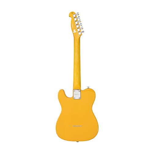 Cnz Audio Tl Mini Electric Guitar - Butterscotch Blonde Finish, Tortoise Pickguard, 3/4 Short Scale, 7/8 Size Guitar, 2 Single Coil Pickups, C Shaped Maple Neck, Classic Look & Feel #TOP1