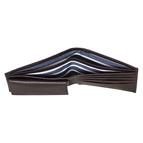 Nautica Men's Bifold Leather Wallet And Passcase, With 4 Slots, Rfid Protection, And Id Windows, Brown #TOP2