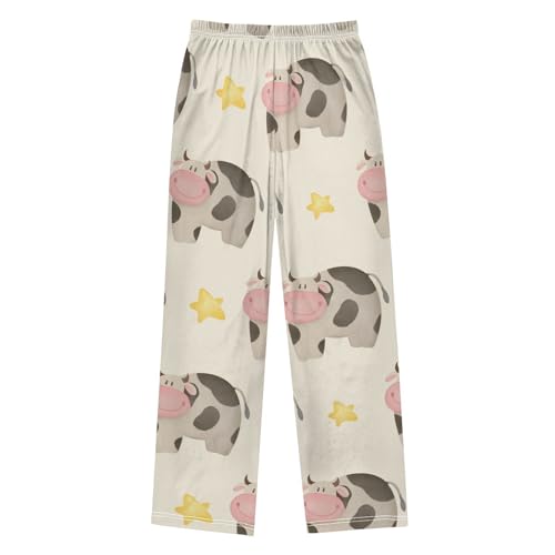 Cow Star Boys Pants Boys Athletic Pants Long Pant for Boywith Pockets Wide-Leg Size 6-14Y2