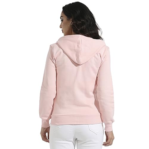 Image of PINACOLADA Women's Zip-Front Hoodie with Angled Open Pockets for Casual Wear | Hooded Neck | Long Sleeve | Zipper Closure | Cotton Sweatshirt Crafted with Comfort Fit for Everyday Wear