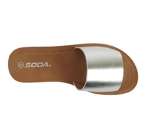 Image of Soda Shoes Efron-S Women Flip Flops Basic Plain Slippers Slip On Sandals Slides Casual Peep Toe Beach