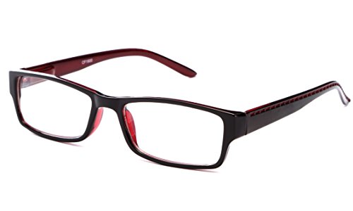 Newbee Fashion - Unisex Two Tone Sleek Spring Temple Fashion Clear Lens Glasses