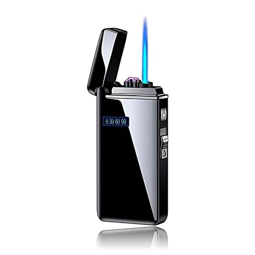 Vindtäta Metalltändare, 2 I 1 Uppladdningsbar Flamlös Tändare, Jet Flame Turbo Lighter, USB-Tändare, Elektrisk Plasmatändare Med LED-Skärm, Dual Arc Lighter,Black
