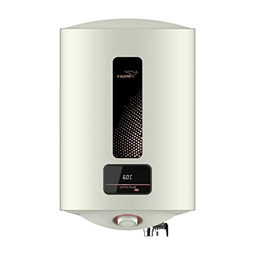 V-Guard Victo Plus DG Water Geyser 15 Litre | In-built Safe Shock Module | Stylish Digital Display | 5 Star Rating Energy Efficiency with Advanced Multi-layered Safety Features | White-Black V-Guard Victo Plus DG Water Geyser 15 Litre | In-built Safe Shock Module | Stylish Digital Display | 5 Star Rating Energy Efficiency with Advanced Multi-layered Safety Features | White-Black