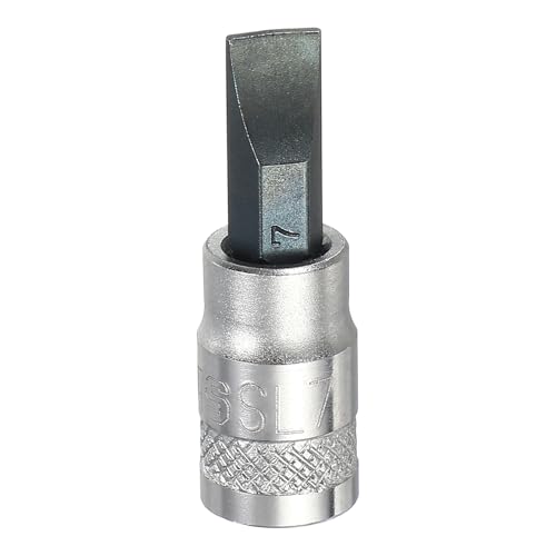 Image of sourcing map Slotted Bit Socket 1/4" Drive SL7 S2 Steel Flat Head Screwdriver Drill Bits CR-V Steel Socket Adapter for Home Auto Axle Hex Nuts Bolts Repair