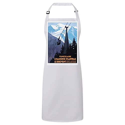 Tablier de cuisine Chamonix avec affiche vintage et style art déco des années 30