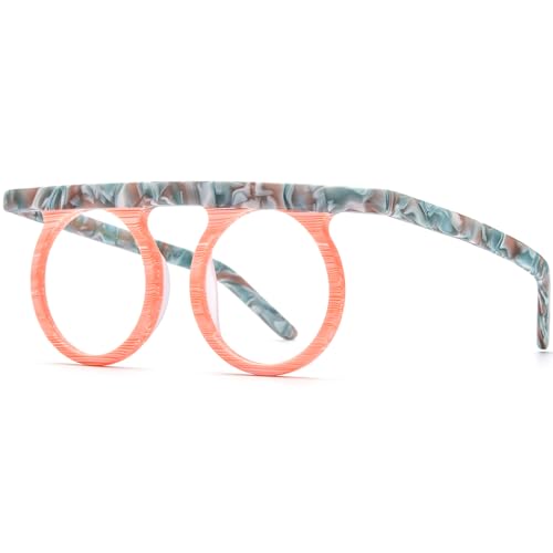 Image of HEPIDEM Multicolor Acetate Glasses Frame Women,Round Vintage Retro Optical Eyeglasses 9339