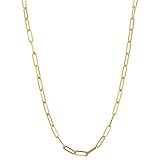 Amanda Rose 14k Yellow Gold 3mm Paperclip Chain Necklace (24 inch)