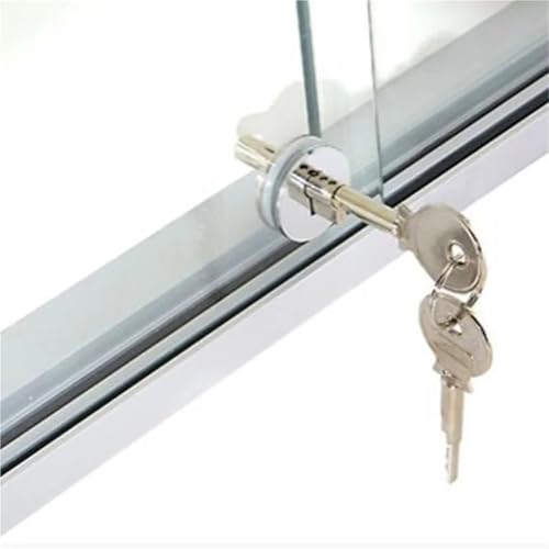 Cerradura for vitrina corrediza de vidrio, gabinete, vitrina, cajón, puerta corrediza de vidrio, cerradura de trinquete con llave igual, 1 unidad