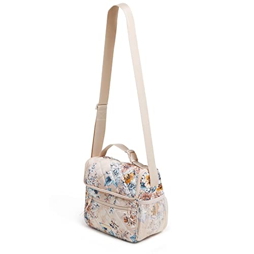 Vera Bradley Women's Performance Twill Crossbody Lunch Tote, Peach Blossom Bouquet, One Size #TOP1