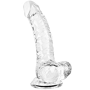 Saugnapf-Dildo für freihändigen Genuss: Realistisches Design mit 21cm Länge, gebogenem Schaft und Kugeln für G-Punkt- und Analstimulation