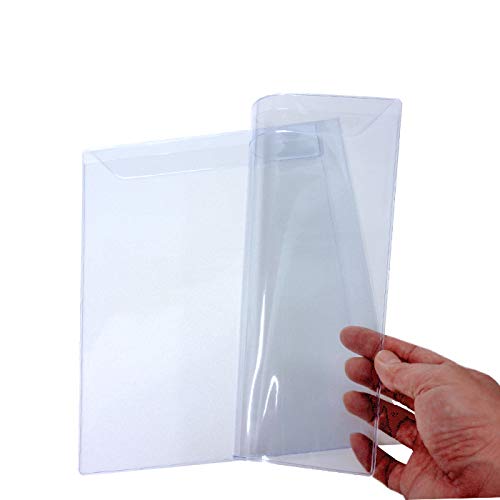 (4546-9011）透明ビニールブックカバー [ソフト] 厚大A5サイズ 本用ビニールカバー 1枚入り ソフトカバー 本カバー ファイルカバー クリアカバー ブック＆カードホルダー
