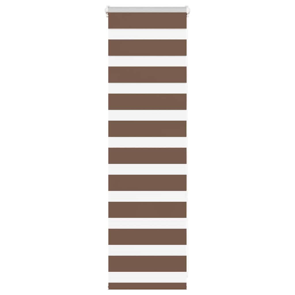 Store zébré marron anti reflet et vis à vis pour fenêtre 50 cm