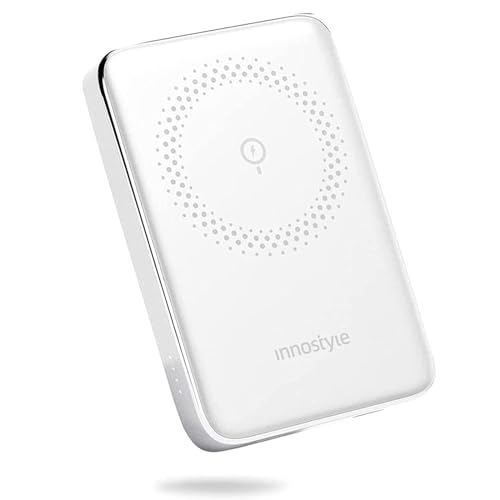Innostyle Magnetic Wireless Power Bank, 10000mAh Magnetic iPhone Charger with USB-C Cable PD 20W Fast Charging, Wireless Portable Charger for iPhone 15/14/13/12 Plus Mini Pro Max
