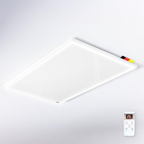 Könighaus LED Infrarotheizung 1000W ✓ Deckenheizung mit LED-Beleuchtung ✓ 5 Jahre Garantie ✓ Doppelter Überhitzungsschutz ✓ Fernbedienung ✓ Helligkeit einstellbar: Kalt-, Neutral-, Warmweiß