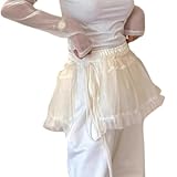 En tissu dentelle, cette jupe portefeuille courte offre un style polyvalent qui met en valeur votre garde-robe avec ses designs superposés et son tissu respirant