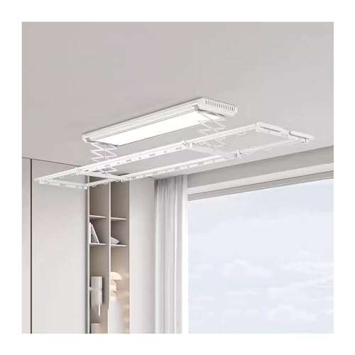 RHRYTCH Tendedero de ropa de techo ultrafino, eléctrico, con control remoto, elevación totalmente automática, invisible, para el hogar, balcón, estante de secado eléctrico telescópico
