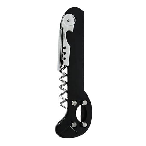 Compatible con abridor de botellas vino sacacorchos doble bisagra, llave negra clásica cortador extensible 4 ruedas