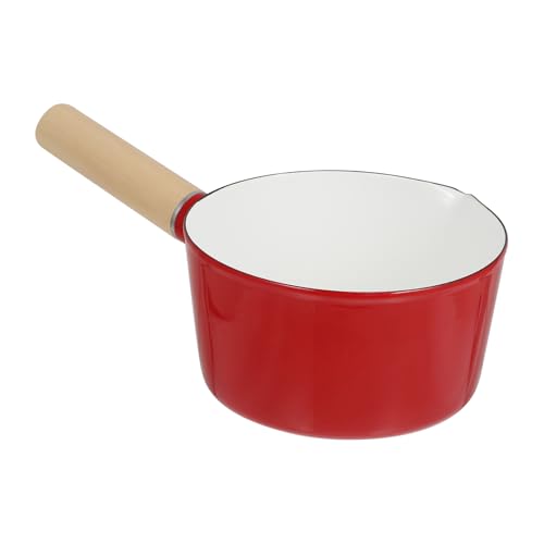 Enamel Milk Stockpot Handle Baby Food Cooking Pot Home Kitchen Assorted Colors Nonstick Easy Spout