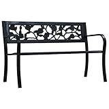Color: Negro; Material: Acero + respaldo de plástico; Dimensiones: 125 x 53 x 77 cm (ancho x profundo x alto)