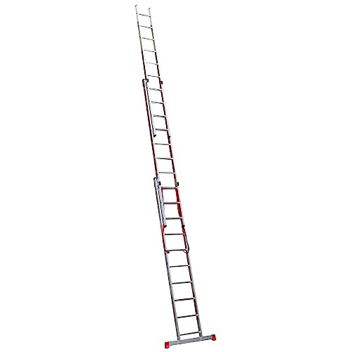 HOMEMASTER® 3 Section Extension Ladder | 150kg Load Capacity | Anti-slip Rungs, Auto-Locking Clips | Lightweight Aluminium Ladders | 6.50m 1 HOMEMASTER® 3 Section Extension Ladder | 150kg Load Capacity | Anti-slip Rungs, Auto-Locking Clips | Lightweight Aluminium Ladders | 6.50m