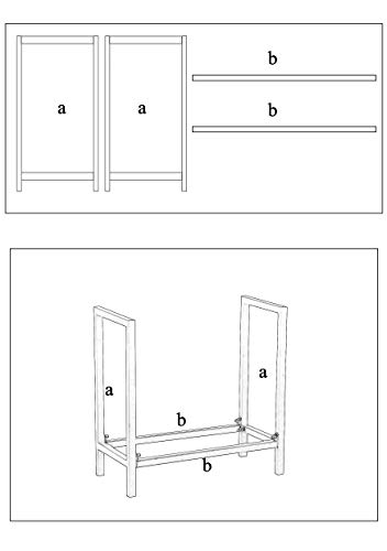 Mbqq Industrial Rustic 24" Firewood Log Rack For Home Fire Place Decoration,Indoor Outdoor Wrought Iron Firewood Holders,Lumber Storage Stacking,Metal Firewood Racks,Black #TOP6