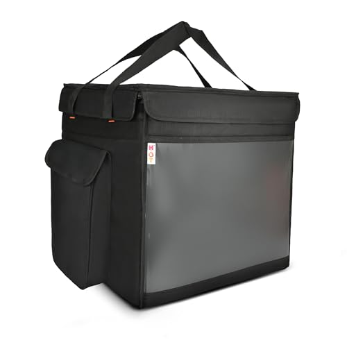 Image of Foldable Insulated Food Delivery Backpack - Keeps Meals Hot for Up to 2 Hours - Crossbody Multi-Meal Carrier for Couriers & Restaurants - Black