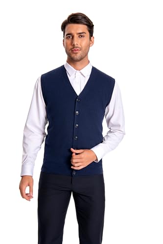 Men's 100% Cashmere V Neck Vest