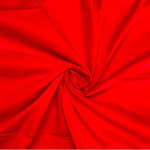 Plain Polycotton Fabric Poly Cotton Dress Craft 115cm 45" Wide Colours Per Metre by Accessories Attic Limited (Red) Cover