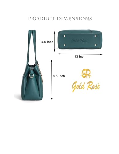 Image of Gold Rose Women's Vegan Leather Handbag - Stylish Shoulder and Crossbody Bag for Women | Multi-Compartment Office, Party and Daily Use Purse