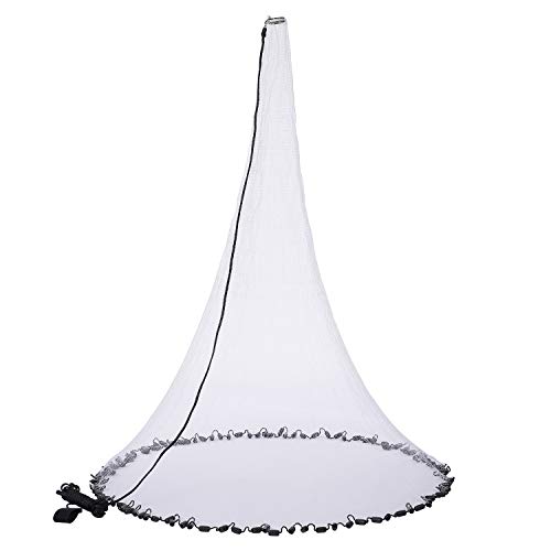 image for BASSDASH American Saltwater Fishing Cast Net 3/8 1/4-Inch Mesh 4ft 6ft