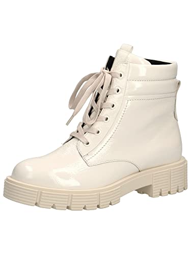 Caprice Leder Schnürstiefelette mit Absatz Weiß 25252