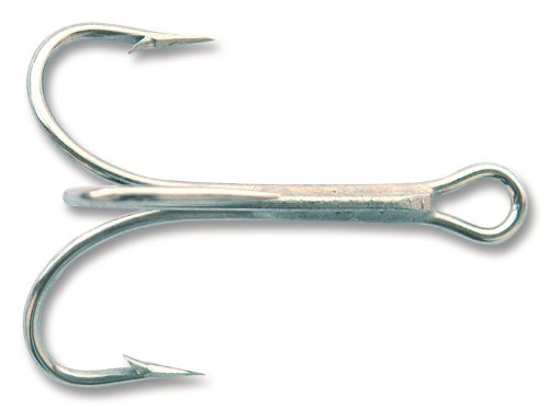 Mustad 3551 Classic Treble Standard Strength Fishing Hooks | Tackle for Fishing Equipment | Comes in Bronz, Nickle, Gold, Blonde Red, [Size 4, Pack of 25], Nickel
