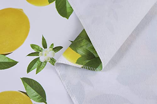 Vinyl Flannel Backed Tablecloth Waterproof Oil-Proof Rectangle Pvc Table Cloth Stain-Resistant Wipeable Indoor/Outdoor Picnic, Bbq And Dining Table Cover (Lemon, 60 X 84 Inch) #TOP4