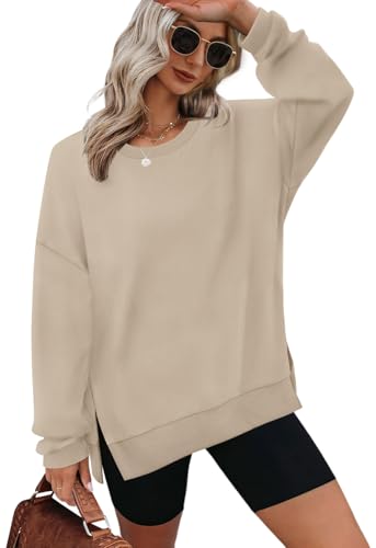 Image of XIEERDUO Womens Oversized Sweatshirts Pullover Casual Crewneck Long Sleeve Tops Comfy