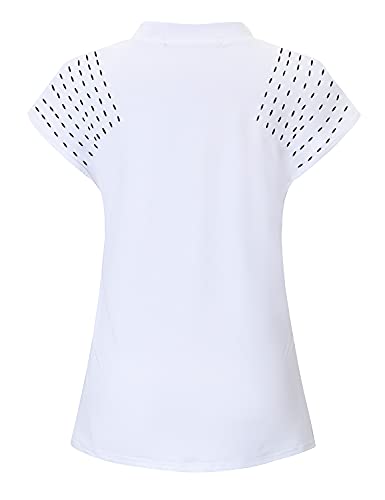 Womens V Neck Golf Polo Shirts Short Sleeve Sport Shirt Workout Tops2