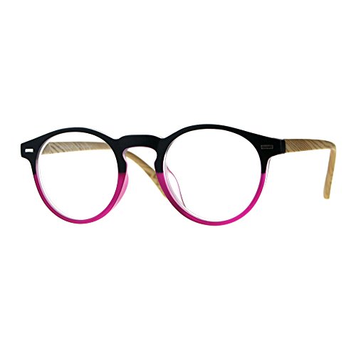 PASTL Reading Glasses Magnified Eyeglasses Round Keyhole Fashion Spring Hinge2