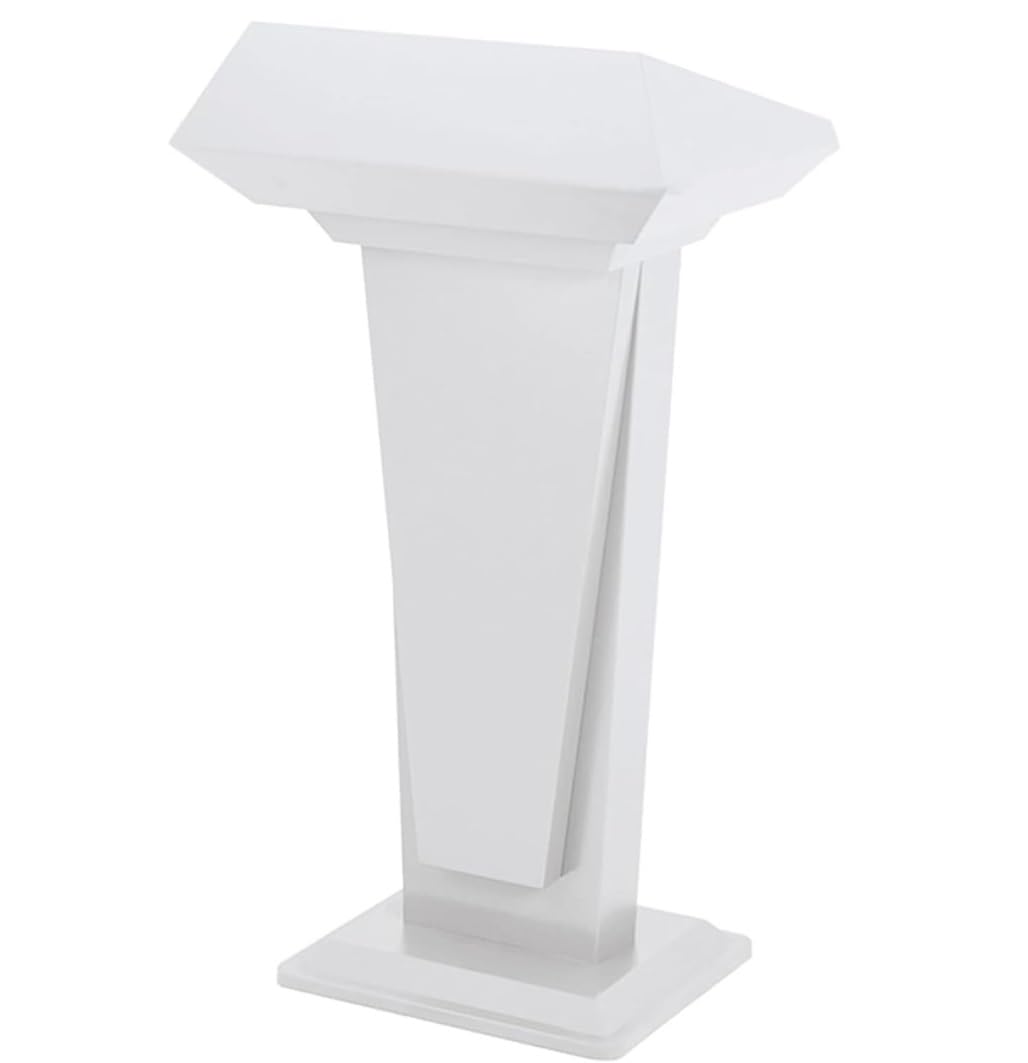 Stehpult Robuster Podiumsständer Aus Metall, Tragbare Rednerpulte, Kirchenkanzeln, Schullehrer-Podium, Ausbildungsinstitut-Rednerpulte Konferenzrednerpult(White)