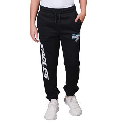 Ultra Game Boys' NFL Black Snow Fleece Jogger Sweatpants