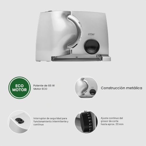 Miniatura 3 de Ritter Compact 1 Cortadora De Alimentos Eléctrica Y Rebanadora De Pan De Metal