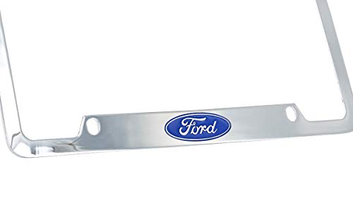 Ford Logo License Plate Frame (4 Hole / Brass, Chrome / Bottom) #TOP1