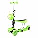 wunderschönen 3 Räder Mini Roller Push Walker mit abnehmbarem Sitz DREI in einem Roller Babywagen blinken Walkand Netter Junge Skater Mädchen Geschenk (blau) (Color : Green)