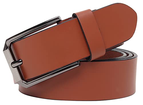 Image of Men's Formal Genuine Leather Adjustable Pin Buckle Belt (Leath-5)